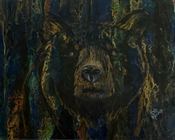 "Pour Bear" by Debbie Kercmar, acrylic
