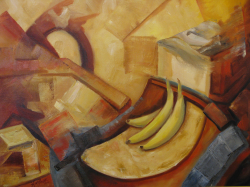 "Gone bananas" by Marilyn Hoffman, oil
