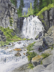 "Kings Creek falls" by Michael Kerby, watercolor