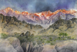 "Lone Pine morning" by Michael Kerby, watercolor