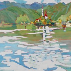 "Lake Bled, Slovenia" by Sally Yost, Oil on canvas