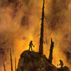 "Fire on Shovel Creek" by Michael Kerby, watercolor