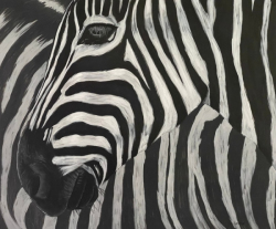 "Black and White" by Debbie Kercmar, acrylic, 20 x 24
