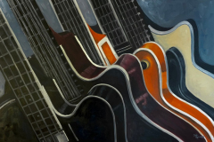"Many Guitars" by Debbie Kercmar Boyd, oil, 24 x 36