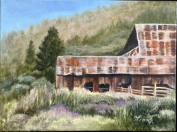 "Loyalton Barn" by Helen Frank, acrylic
