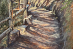 "Rain Forest Trail" by Helen Frank, acrylic