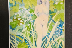 \"Woman in the green\" by Jane Chang, watercolor