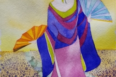 Madame Fuschia by Jane Y. Chang, watercolor
