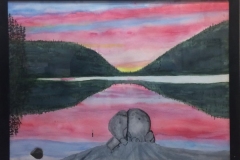 "Bucks Split" by John Sheehan, watercolor