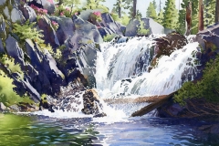 \"Gray Eagle Falls\"  by Lucinda Wood, watercolor