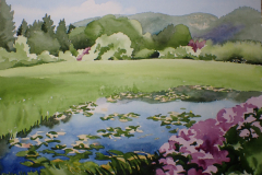 \"Dellingers Pond\", by Lucinda Wood, watercolor