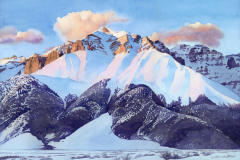 \"Alpine glow, Lost river Range, Idaho\" by Lucinda Wood, watercolor