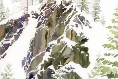 \"Cliffs Over Slate Creek, Edged with Snow\" by Lucinda Wood, Watercolor