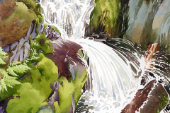 Hourglass Falls, Lucinda Wood, Watercolor