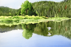 Serene Waters Milton Lake  by Lucinda Wood, watercolor