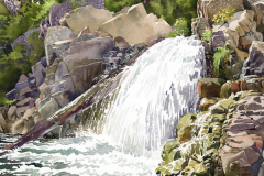 \'Sweet Relief Jameson Creek Falls\' by Lucinda Wood, watercolor