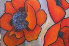 "Hot poppies" by Marilyn Hoffman, oil