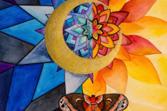 "Butterfly and Big C" by Marilyn Reich, watercolor