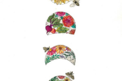 "Flowers and bees" by Marilyn Reich, watercolor