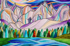 "Purple Mountains" by Marilyn Reich, watercolor