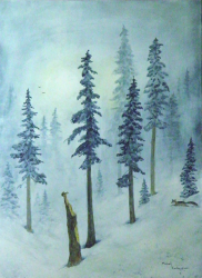 "A Winter's Day" by Michael Kerby, watercolor