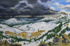 "Storm approaching Bumpass Pass" by Michael Kerby - acrylic