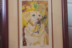 Finished portrait of dog using Norm's recommendations for framing