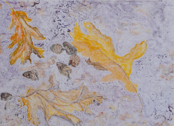 "Falling Leaves on Water" by Pat Holland,  soap print
