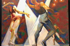 "Ice Skaters", by Russ Flint, giclee print