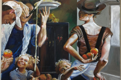 "Trimming of the Pie" by Russ Flint, giclee print