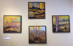"Might Aspens: Four Views", by Wendy Wayman, oil on linen