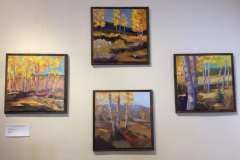 "Might Aspens: Four Views", by Wendy Wayman, oil on linen