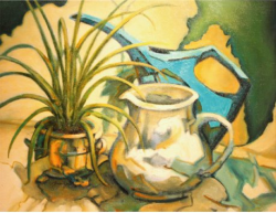 "Spider and company" by Marilyn Hoffman, oil