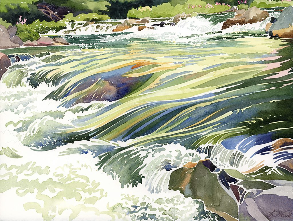 Cascades of the Middle Fork Feather River, Lucinda Wood, Watercolor